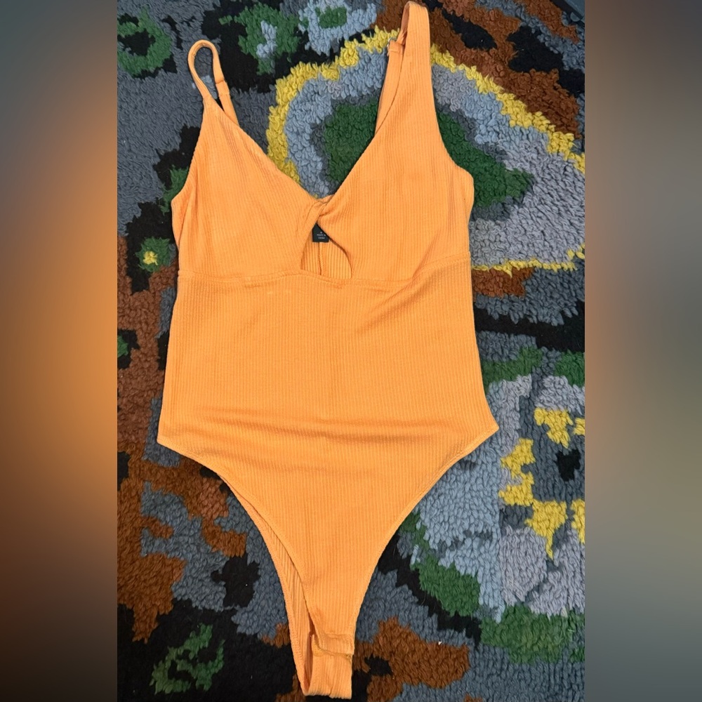 Wild Fable orange twisted knot bodysuit